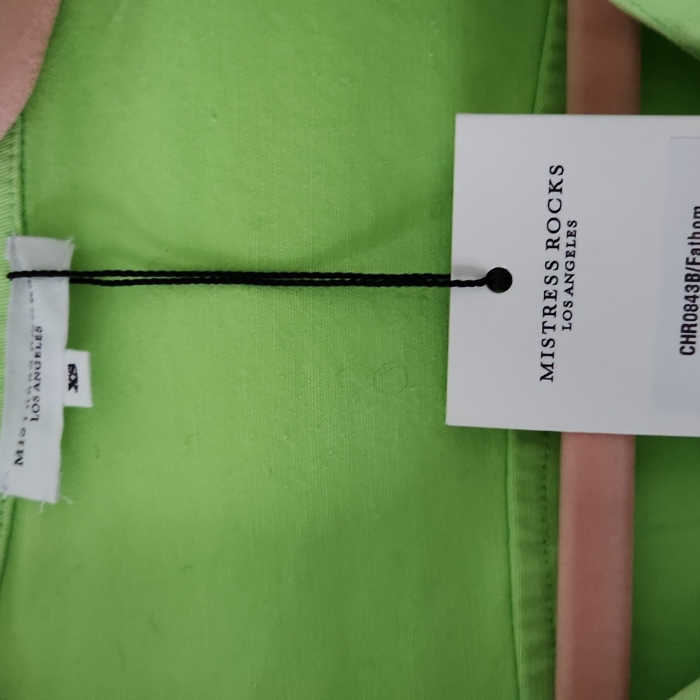 Mistress Rocks Lime Green Jean Jacket - Picture 2 of 5